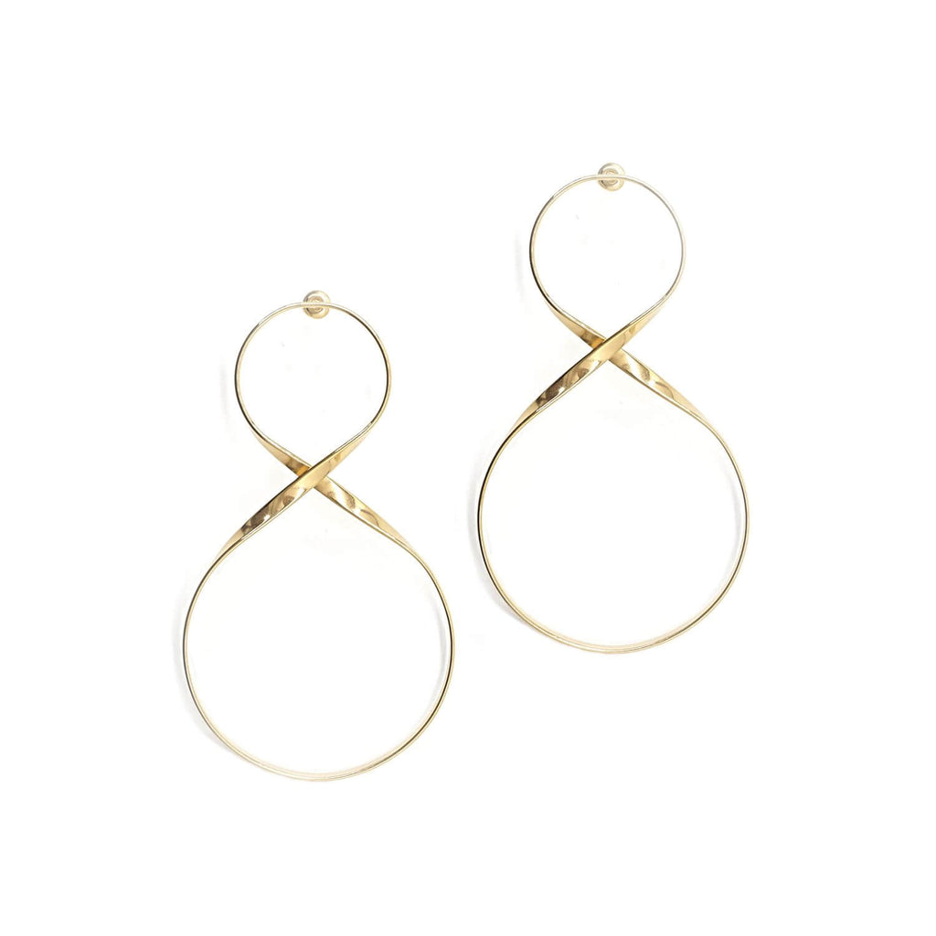 kora garro jewelry gold chunky earrings infinity