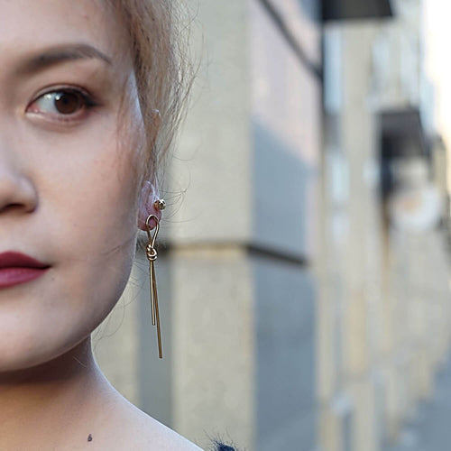 kora garro jewelry gold drop earring knot Sacha