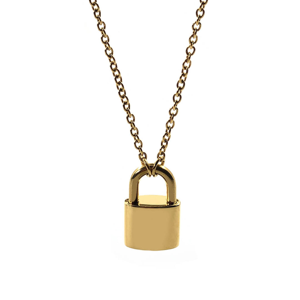 padlock necklace gold necklace personalized necklace Greta-Kora Garro