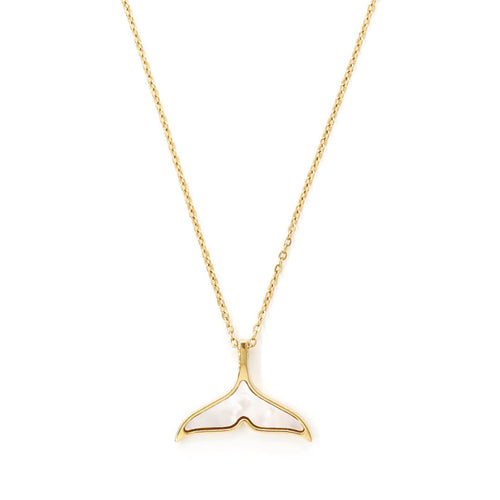 kora garro jewelry gold necklace mother of pearl mermaid Alyssa