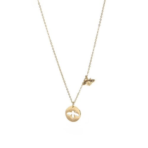 kora garro jewelry gold necklace nature theme bee Roni