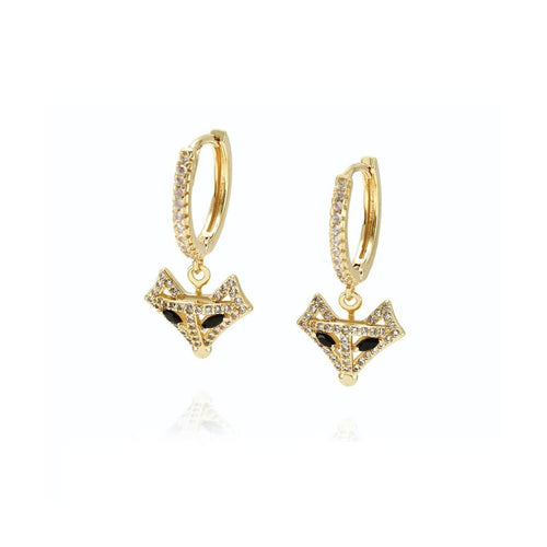 kora garro jewelry huggie hoop earrings gold fox Eliza