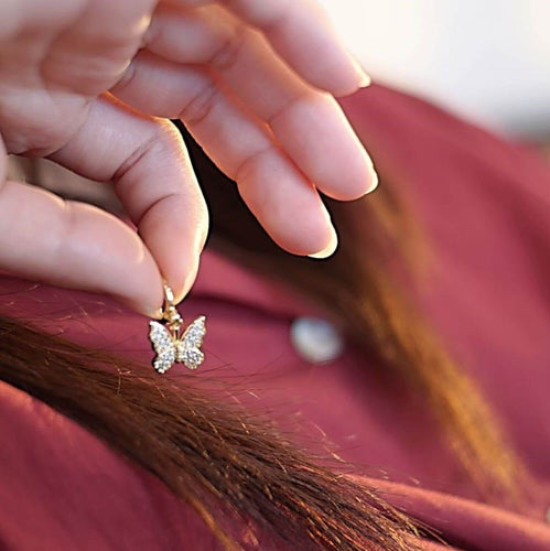 kora garro jewelry huggie hoop earrings gold butterfly Isabella