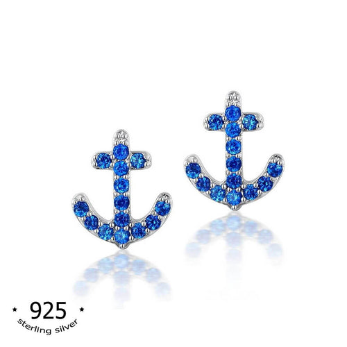 kora garro jewelry sterling silver stud earrings anchor Allyson