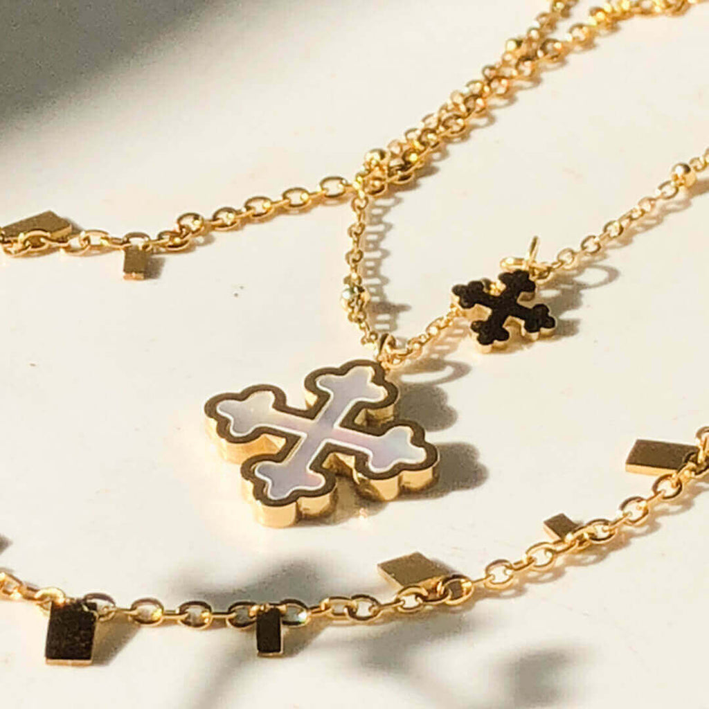 Kora Garro Jewelry cross gold necklace grace 
