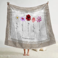 koragarro family name flowers, forget me not, family name sign, personalized blanket