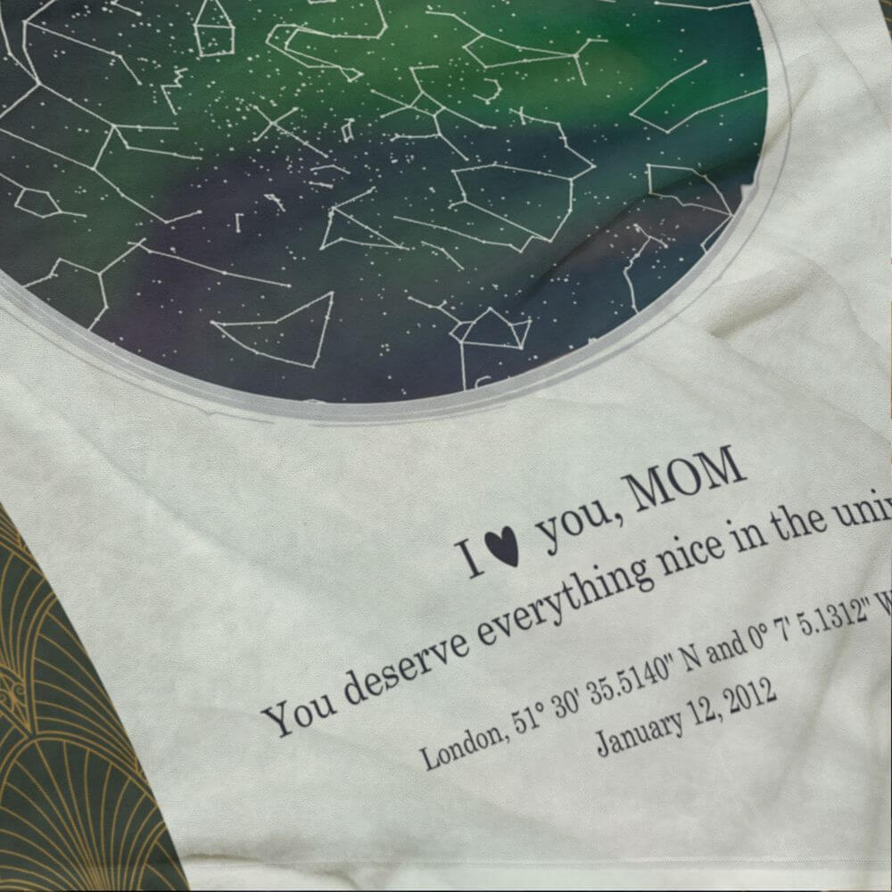 koragarro constellation blanket, Custom Family star map gift for parents, throw blanket, birthday gift to Mom Dad, Grandparents