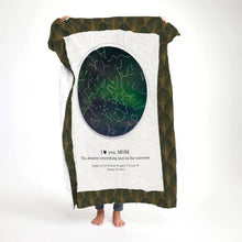 Load image into Gallery viewer, koragarro constellation blanket, Custom Family star map gift for parents, throw blanket, birthday gift to Mom Dad, Grandparents