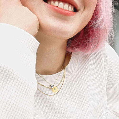 BIRTHSTONE BIRTH FLOWER NECKLACE