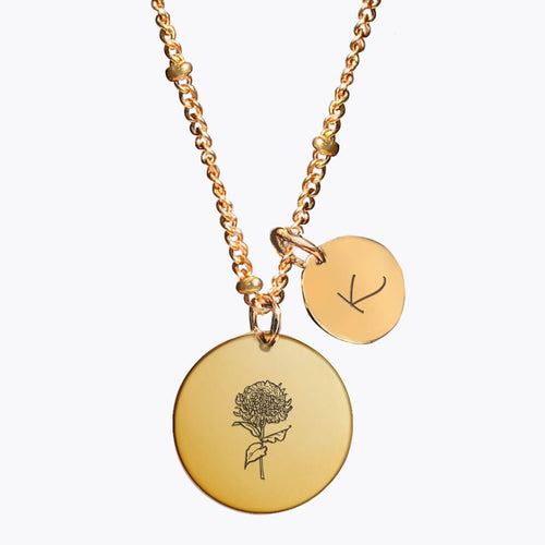 koragarro birth month flower necklace november chrysanthemum  custom necklace