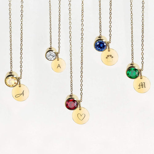 koragarro birthstone necklace custom initial necklace