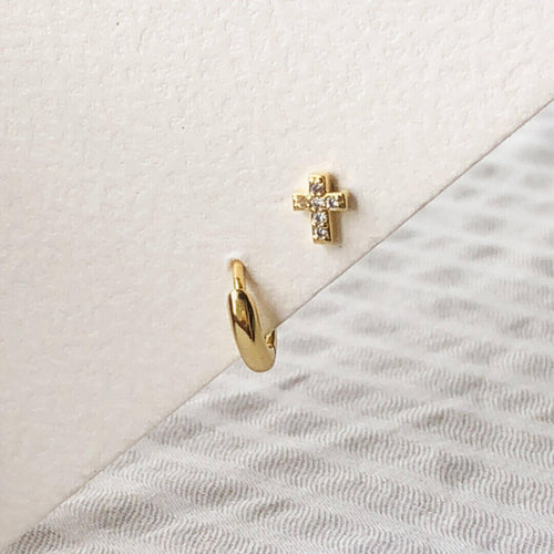 koragarro cartilage earring cross barbell earring 