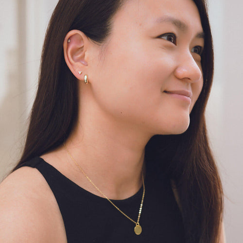 cartilage earring helix tragus earrings barbell earrings small stud earrings - koragarro trinity gold