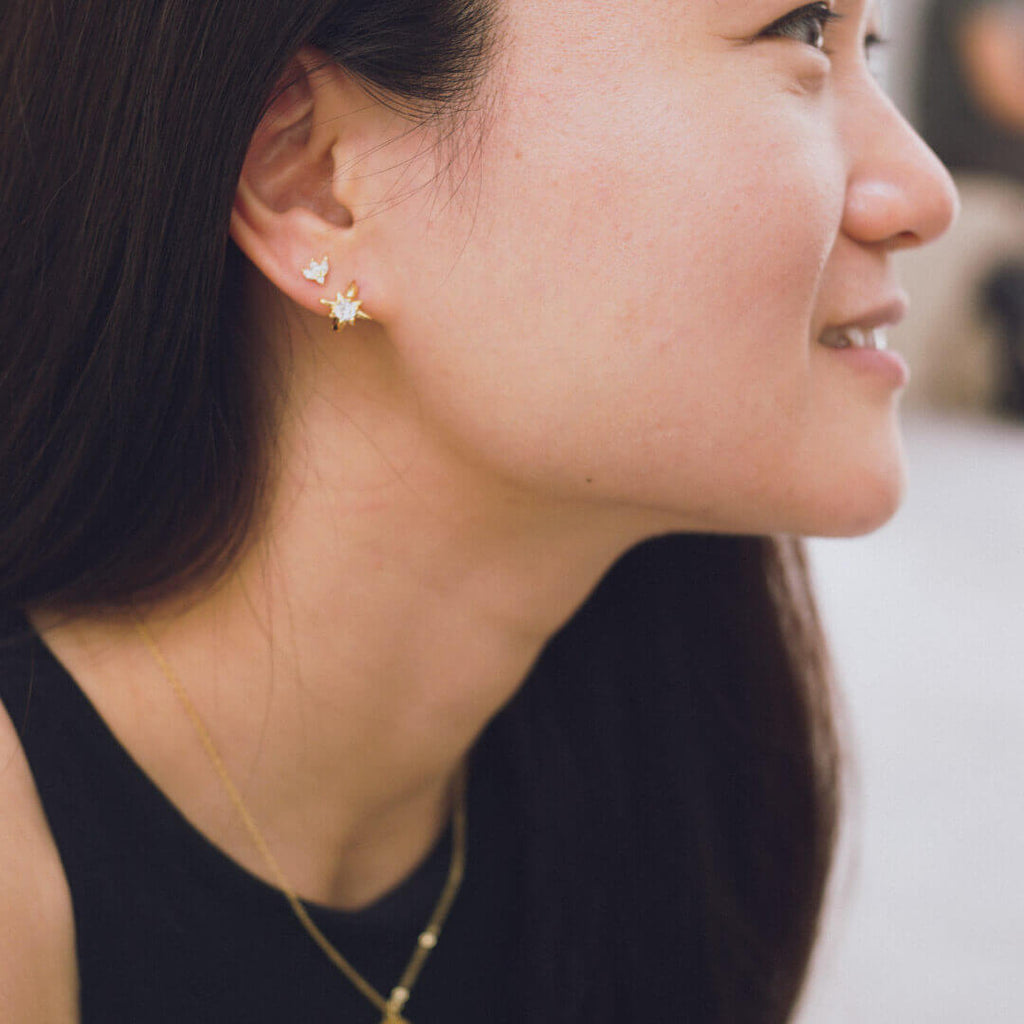cartilage earring helix tragus earrings barbell earrings sterling silver stud earrings - koragarro blossom