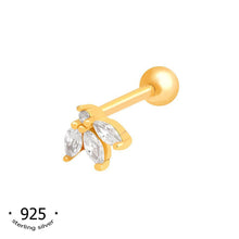 Load image into Gallery viewer, cartilage earring helix tragus earrings barbell earrings sterling silver stud earrings - koragarro blossom