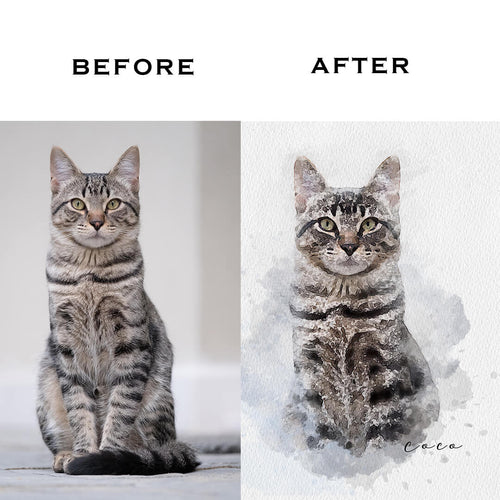 CUSTOM WATERCOLOR CAT PORTRAIT