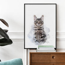 Load image into Gallery viewer, CUSTOM WATERCOLOR CAT PORTRAIT