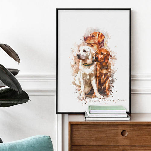 CUSTOM WATERCOLOR DOG PORTRAIT