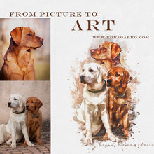 Load image into Gallery viewer, CUSTOM WATERCOLOR DOG PORTRAIT