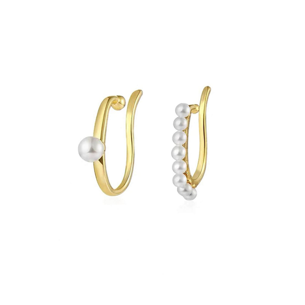 Kora Garro jewelry pearl earrings cuff mismatch imitation pearl Audrey