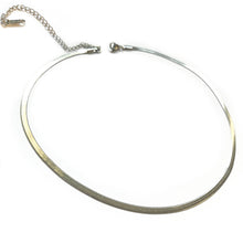 Load image into Gallery viewer, kora garro jewelry silver chain choker necklace flat snake chain herringbone chain Stella