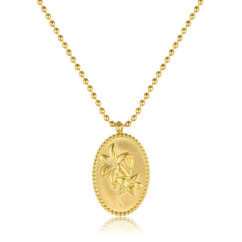 koragarro gold flower necklace Lily
