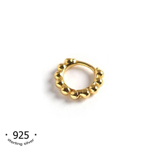 helix hoop cartilage earring Beaded small Hoop sterling silver 14k gold Bria earrings koragarro