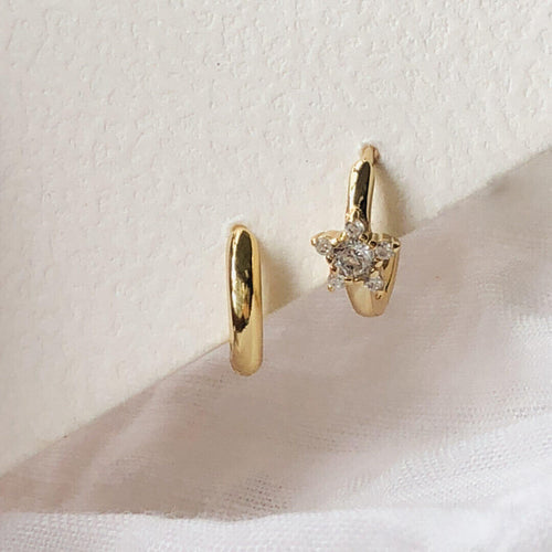 helix hoop Cartilage earrings sterling silver 14k gold star Hoop earring Eva earring koragarro