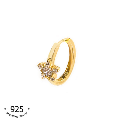 helix hoop Cartilage earrings sterling silver 14k gold star Hoop earring Eva earring koragarro