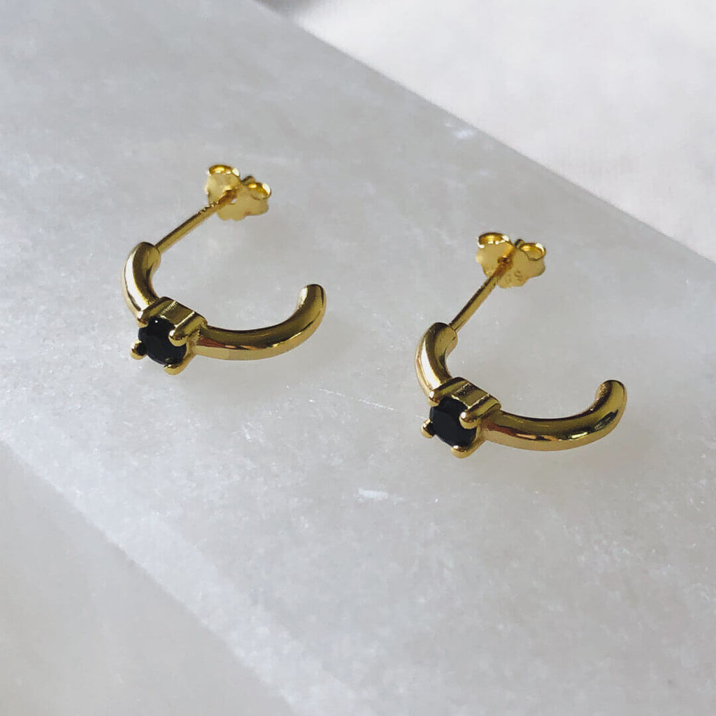 koragarro gold mini hoop earrings brooklyn black