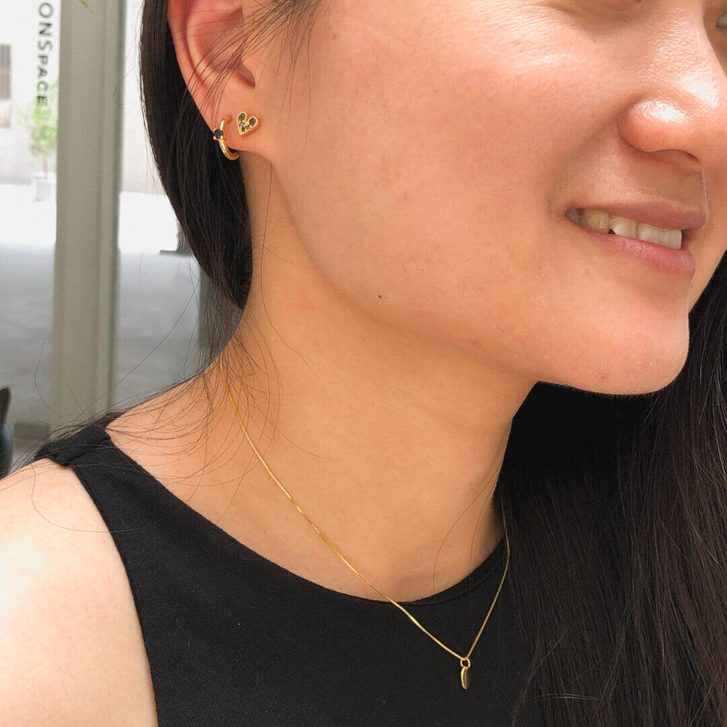 koragarro gold mini hoop earrings brooklyn black