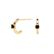 Load image into Gallery viewer, koragarro gold mini hoop earrings brooklyn black