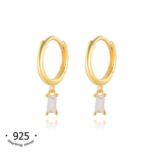 sterling silver gold huggie hoop solitary dangle earrings orla purple koragarro