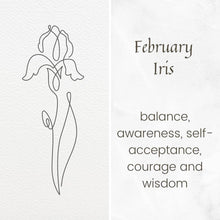 Load image into Gallery viewer, koragarro birth month flower necklace february flower necklace custom iris necklace