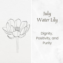 Load image into Gallery viewer, koragarro birth month flower necklace July water lily custom necklace