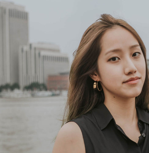 kora garro jewelry chunky gold hoop earrings open hoop earrings minimalist earrings mia