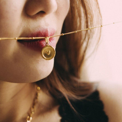 koragarro coin necklace heart love necklace Coco