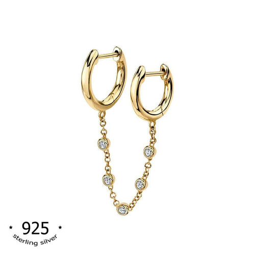koragarro multi piercing double hoop chain earring Lexi gold