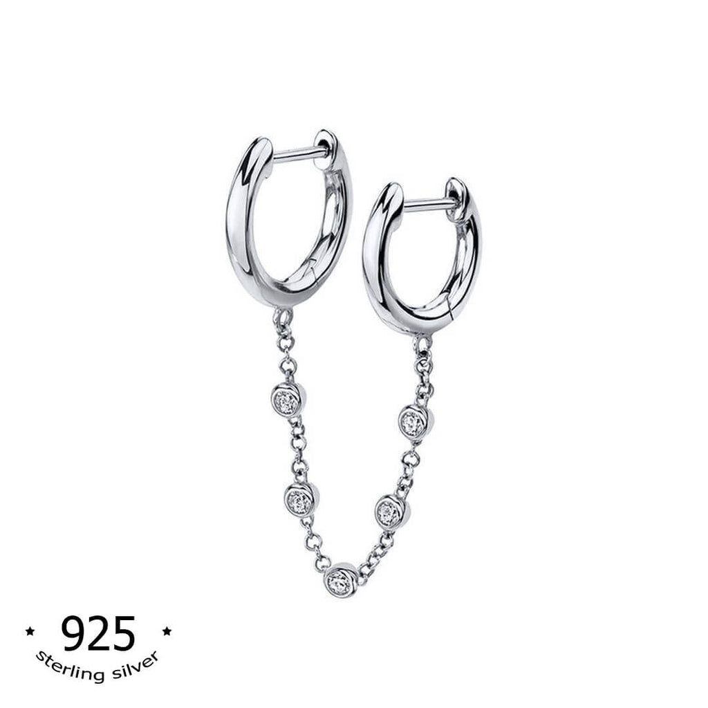 koragarro multi piercing chain hoop earring cartilage hoop earring Lexi silver
