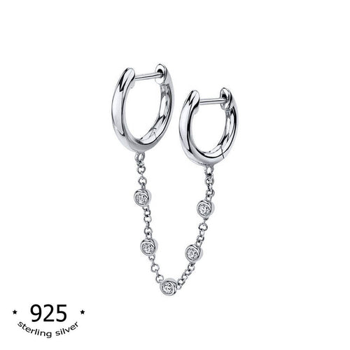 koragarro multi piercing chain hoop earring cartilage hoop earring Lexi silver