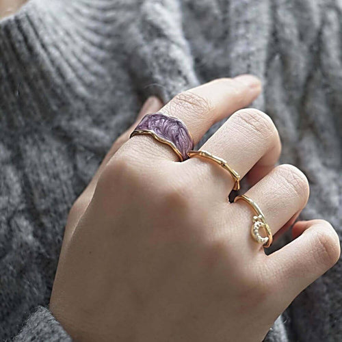 ring fluid marble adjustable cream melody