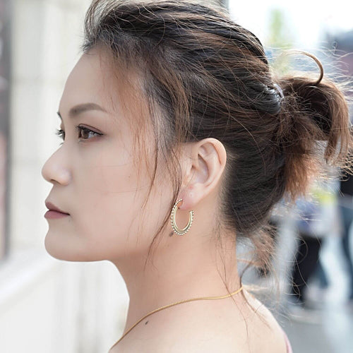 kora garro jewelry hoop earrings gold hoop earrings beaded hoops Hazel