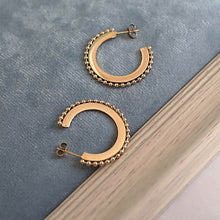 Load image into Gallery viewer, kora garro jewelry hoop earrings gold hoop earrings beaded hoops Hazel