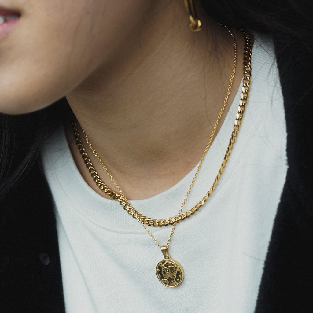 koragarro jewelry Liberty  coin layered necklace