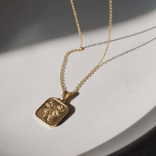koragarro jewelry gold coin necklace flower necklace Rose 
