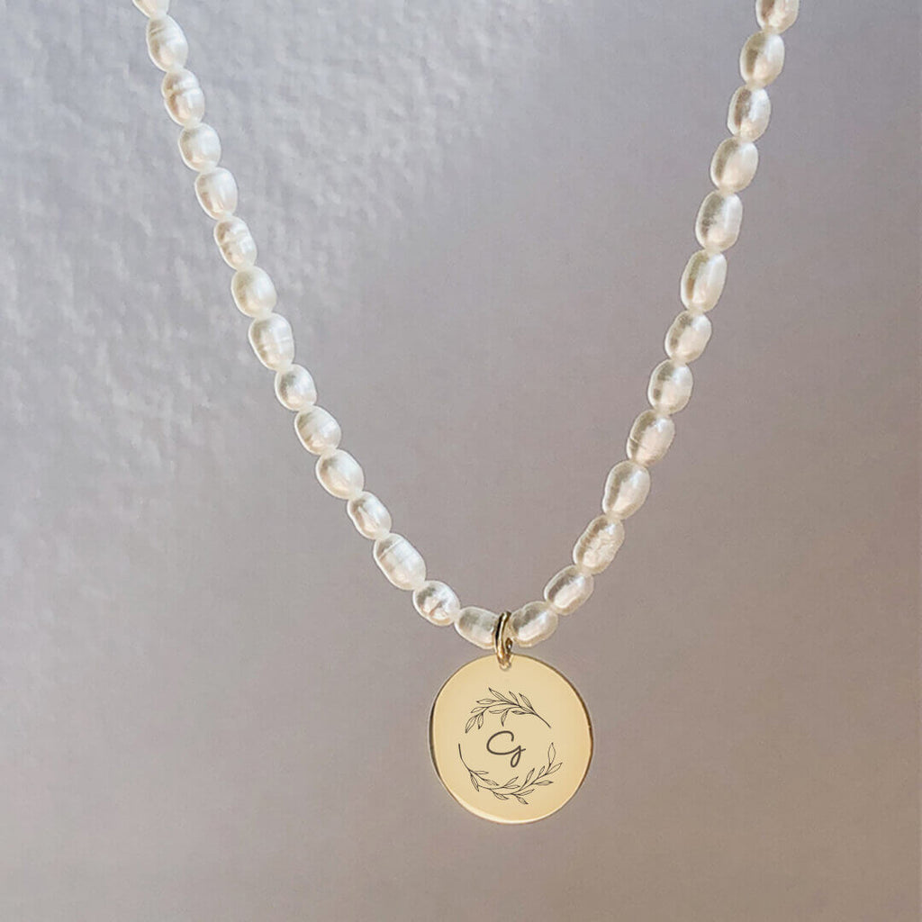 koragarro custom engraved necklace pearl choker necklace