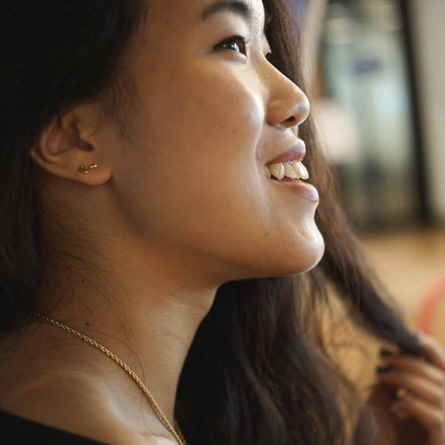 gold studs snake stud sterling silver earrings - koragarro earrings serpent