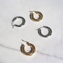 Load image into Gallery viewer, kora garro jewelry classic hoop earrings silver hoop earrings solid hoops minimalist earrings isa