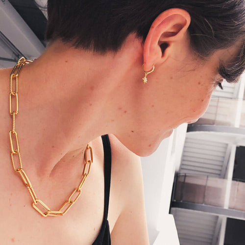 choker necklace chunky paperclip gold chain necklace - koragarro layered necklace Madison Lux 