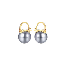 Load image into Gallery viewer, Kora Garro jewelry pearl earrings drop earring gold earring imitation pearl Fiona gray